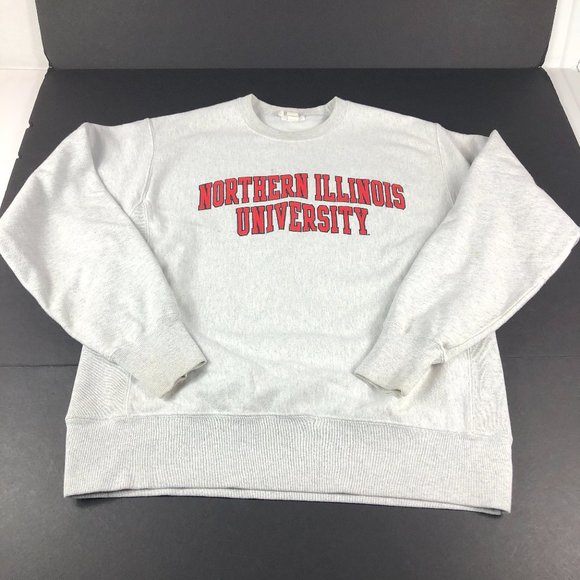 Champion Reverse Weave Northern Illinois Sweatshirt Adult Medium Grey Crewneck - Picture 1 of 14
